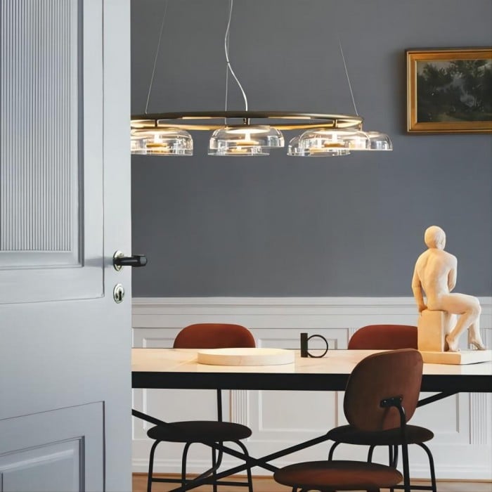 金色玻璃6灯LED吊灯 | 1+1 免費