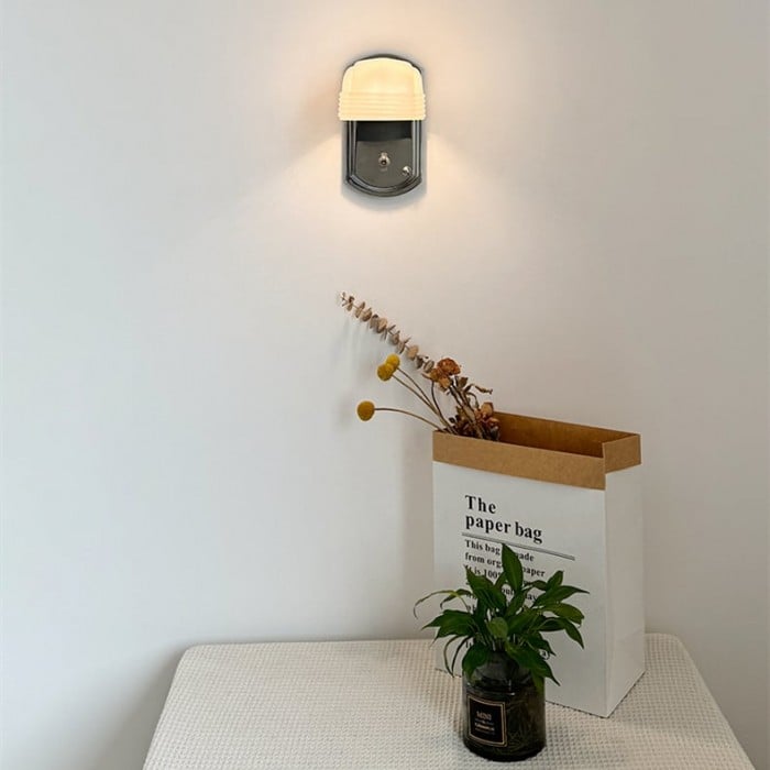 包浩斯創意工業白色玻璃壁燈 | 1+1 免費