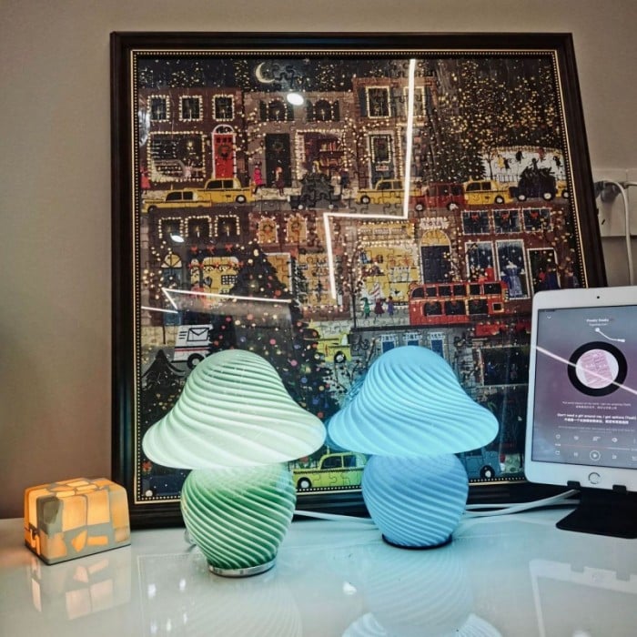 蘑菇造型 LED 玻璃桌燈 | 1+1 免費