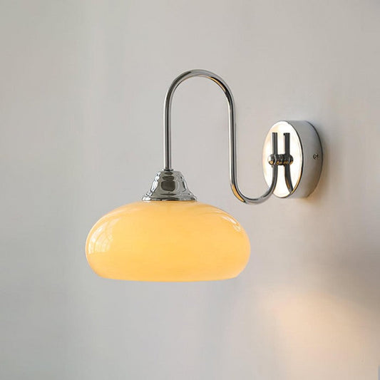 包浩斯 乳白玻璃燈罩 曲桿壁燈 | 1+1 免費