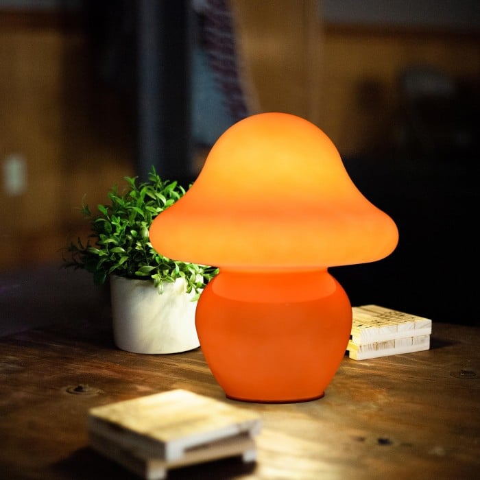 包豪斯风格蘑菇玻璃桌灯 - 附USB端口 | 1+1 免費