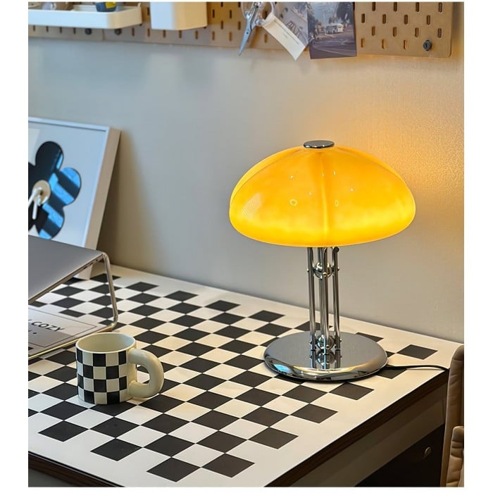 復古包浩斯蘑菇玻璃桌燈 | 1+1 免費